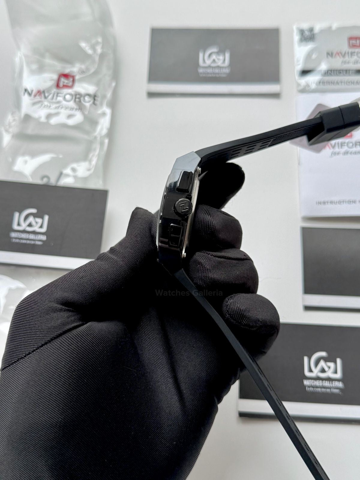 Naviforce NF7105 Tonneau Watch (Black) Naviforce Watch in Pakistan