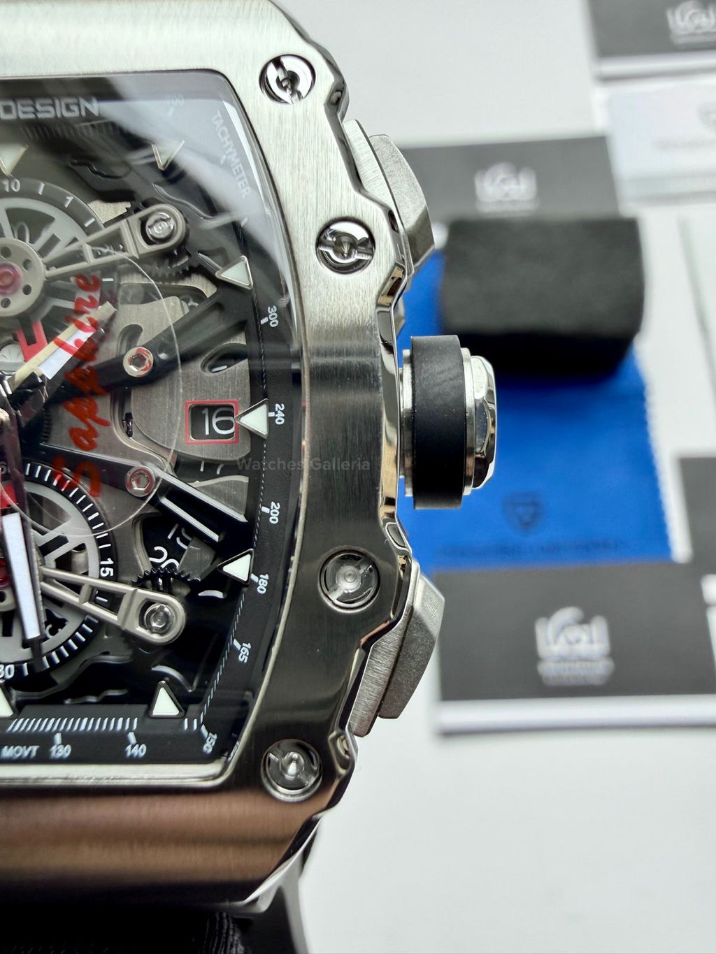 Pagani Design PDys011 Tonneau Chronograph Quartz Watch (Black/Black) - Sapphire Crystal | Japan Epson YM92 | 100% Original in Pakistan