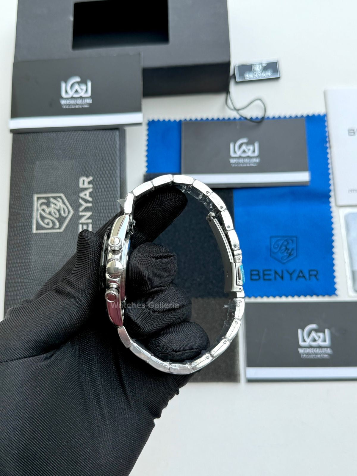 Benyar Daytona Chronograp Quartz (Black Silver) BY5169 Watches Galleria