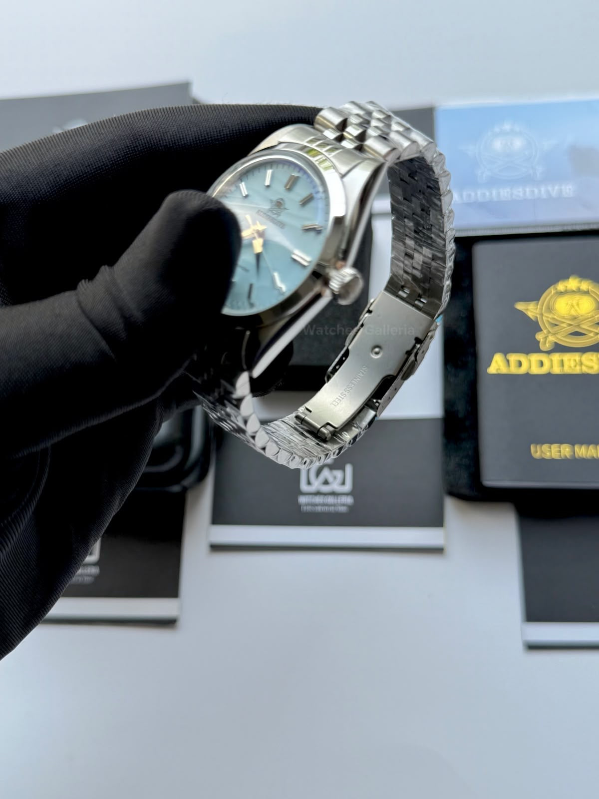 Addiesdive AD2030 Desert Jubilee White Unisex Watch – 36mm Classic Desert Dial, Japan VH31 Quartz Movement, Blue Anti-Glare Mineral Glass & Genuine Jubilee Strap