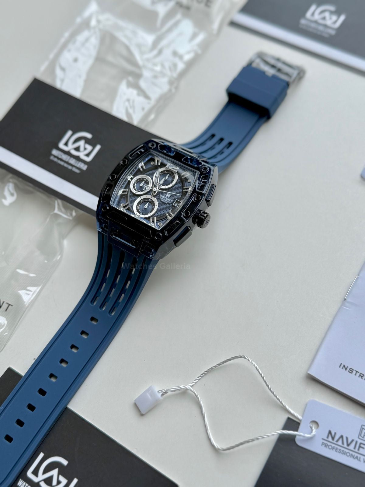 Naviforce NF7105 Tonneau (Blue) Naviforce Watch Pakistan