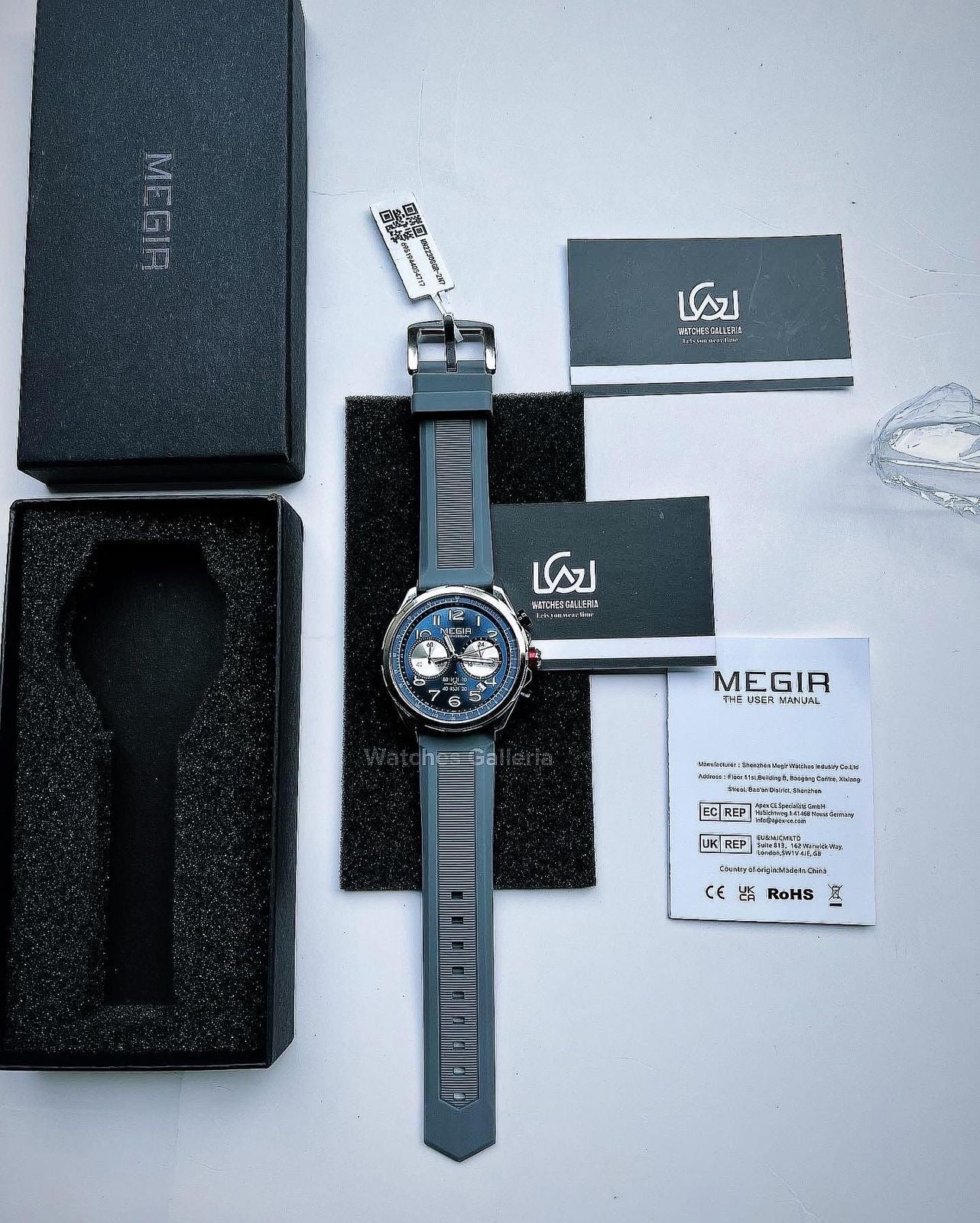 Megir Panda Chronograph Quartz (Grey Blue) MN2230
