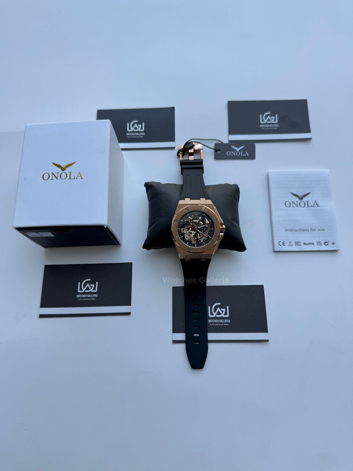 Onola 3834 Royal Oak Offshore Skeleton Gold Black 46mm Automatic – Premium Skeleton Design