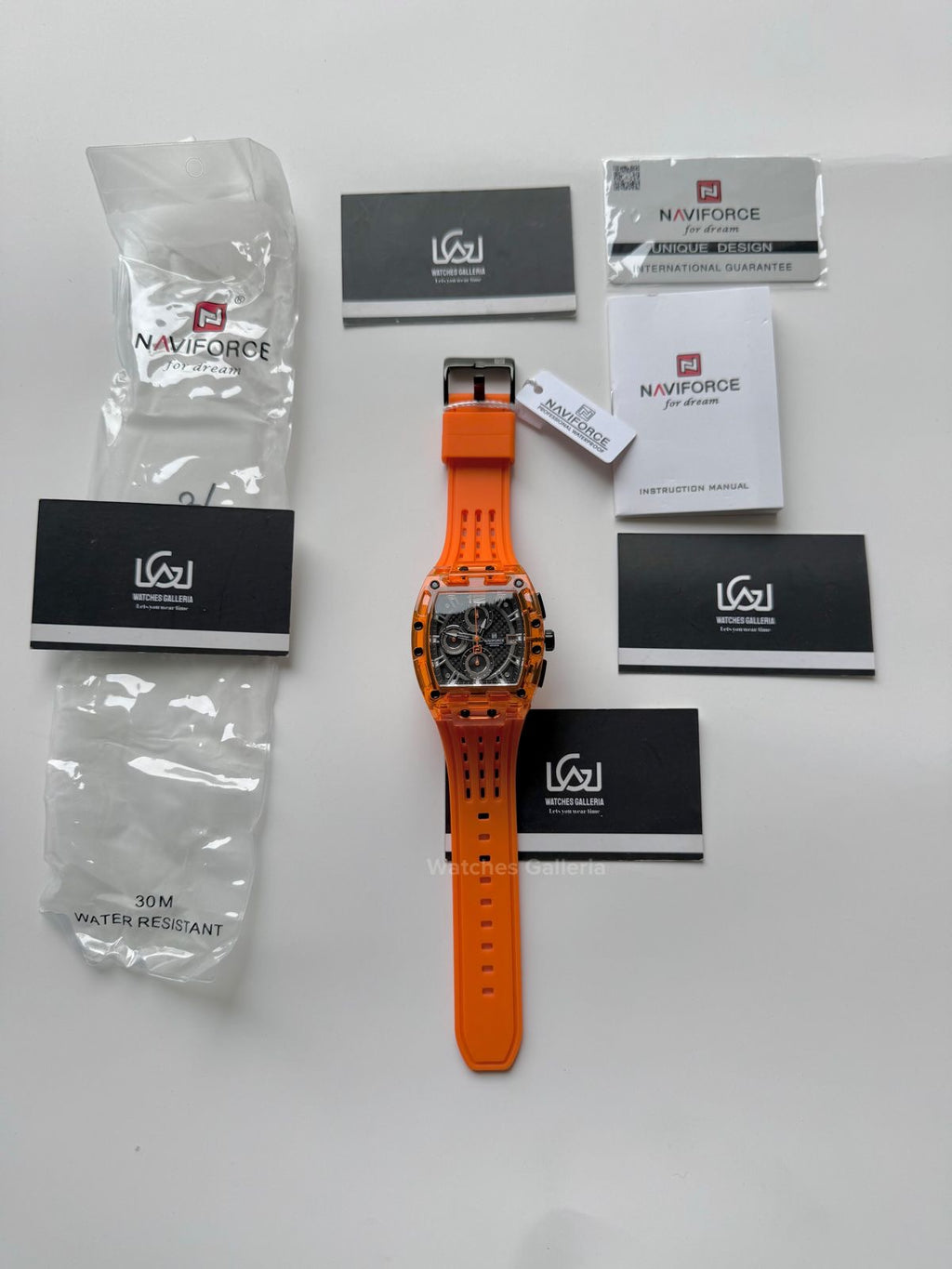 Naviforce NF7105 Tonneau Watch (Orange) Naviforce Watch in Pakistan