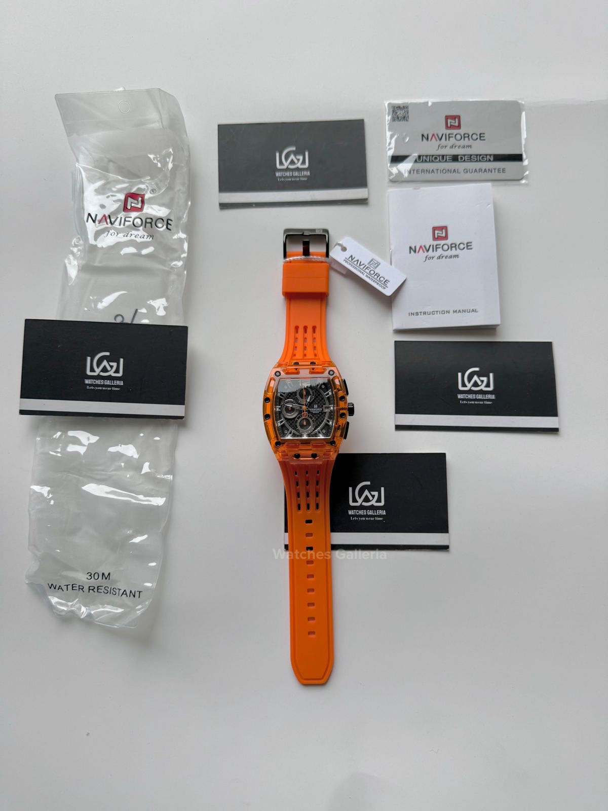 Naviforce NF7105 Tonneau Watch (Orange) Naviforce Watch in Pakistan