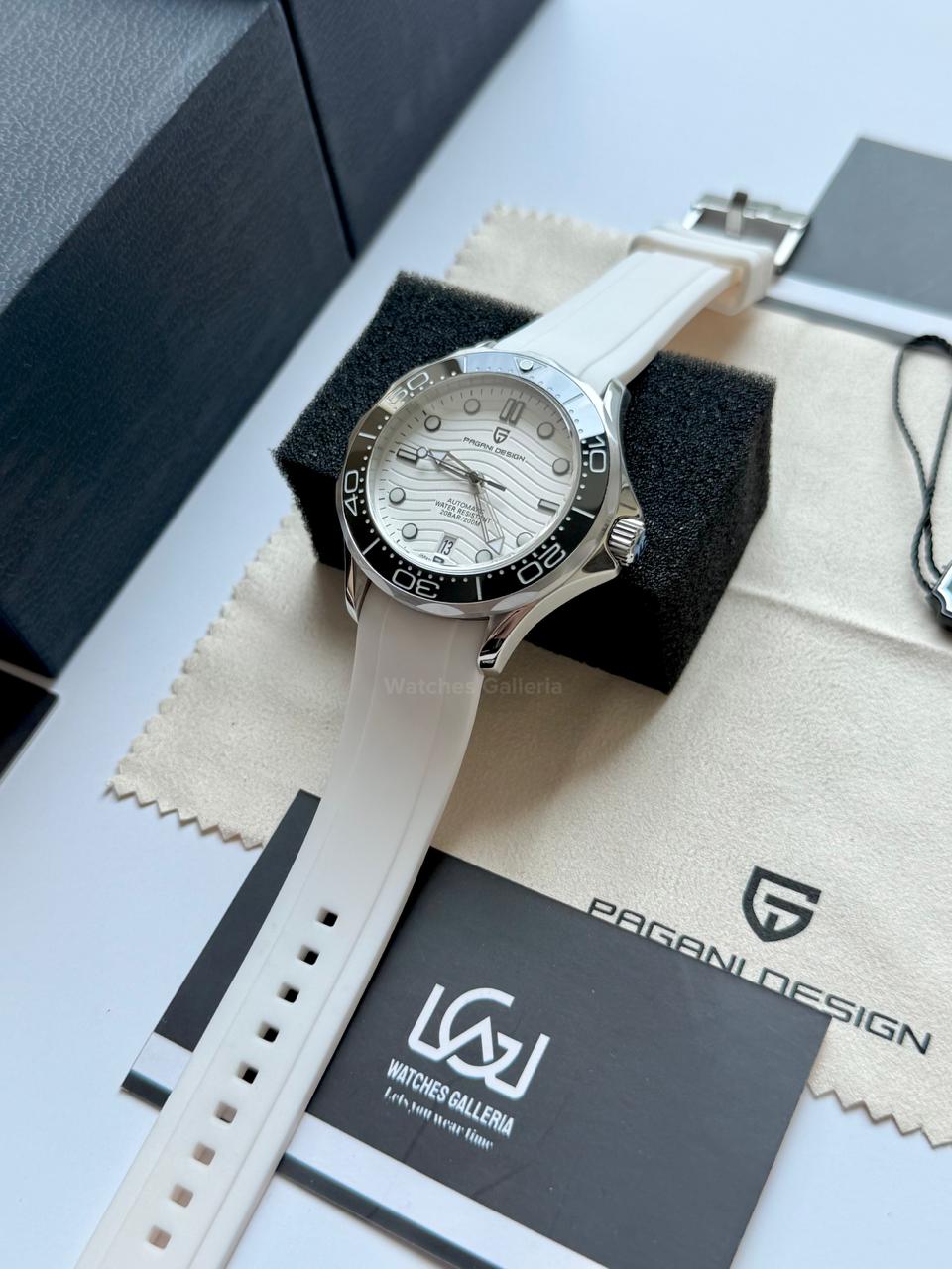 Pagani Design PD1685 Seamaster Diver White Automatic Watch – 200M Sapphire Crystal NH35A/Miyota Luxury Dive Watch in Pakistan | Watches Galleria