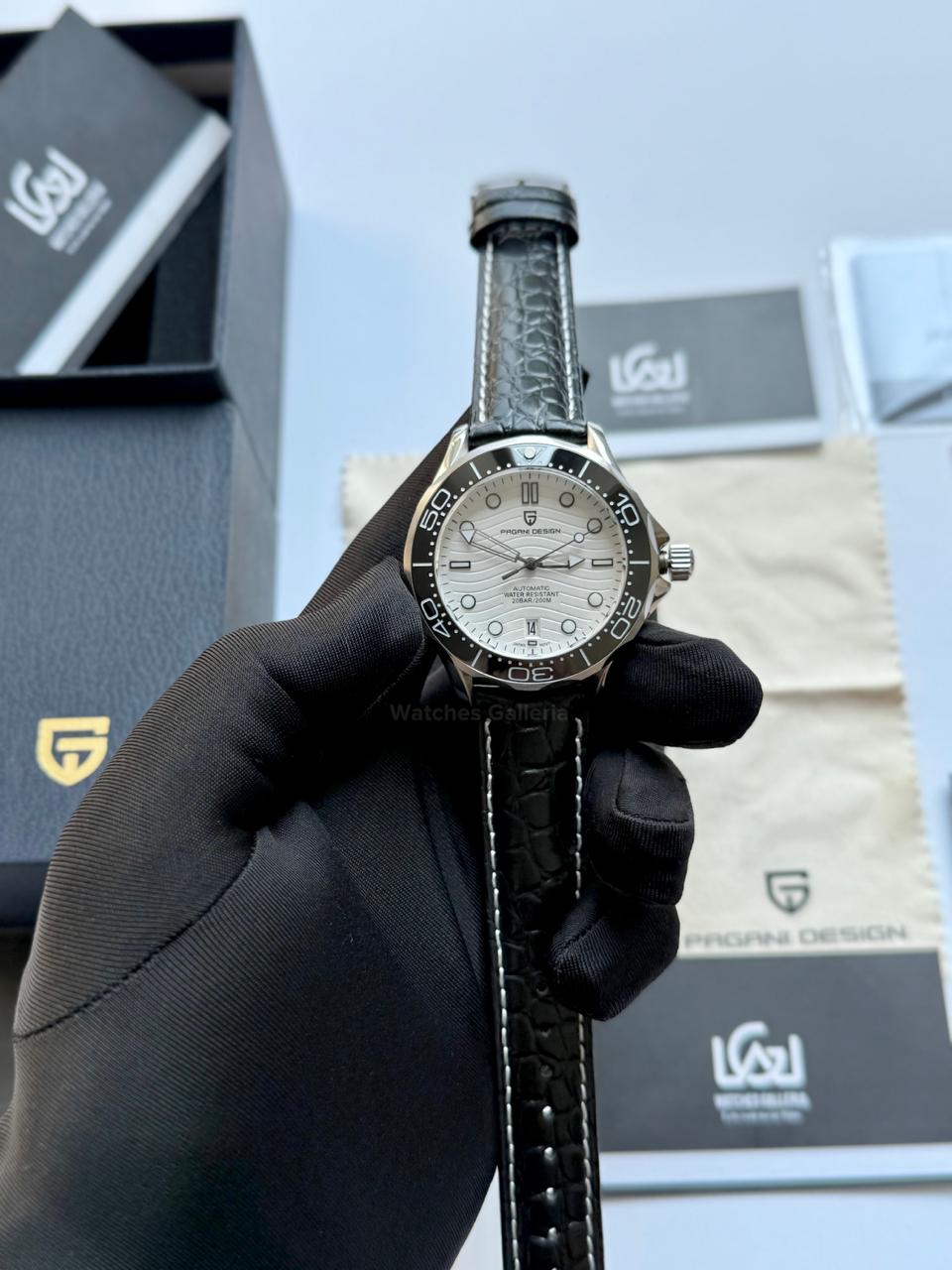 Pagani Design PD1685 Seamaster Diver White Automatic Watch – 200M Sapphire Crystal NH35A/Miyota Luxury Dive Watch in Pakistan | Watches Galleria