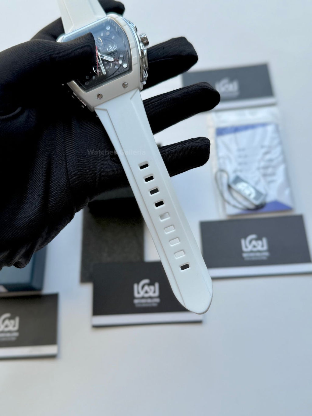 LIGE LG89148 White Tonneau Chronograph Watch in Pakistan – Luxury Men’s Quartz Watch with Silicon Strap