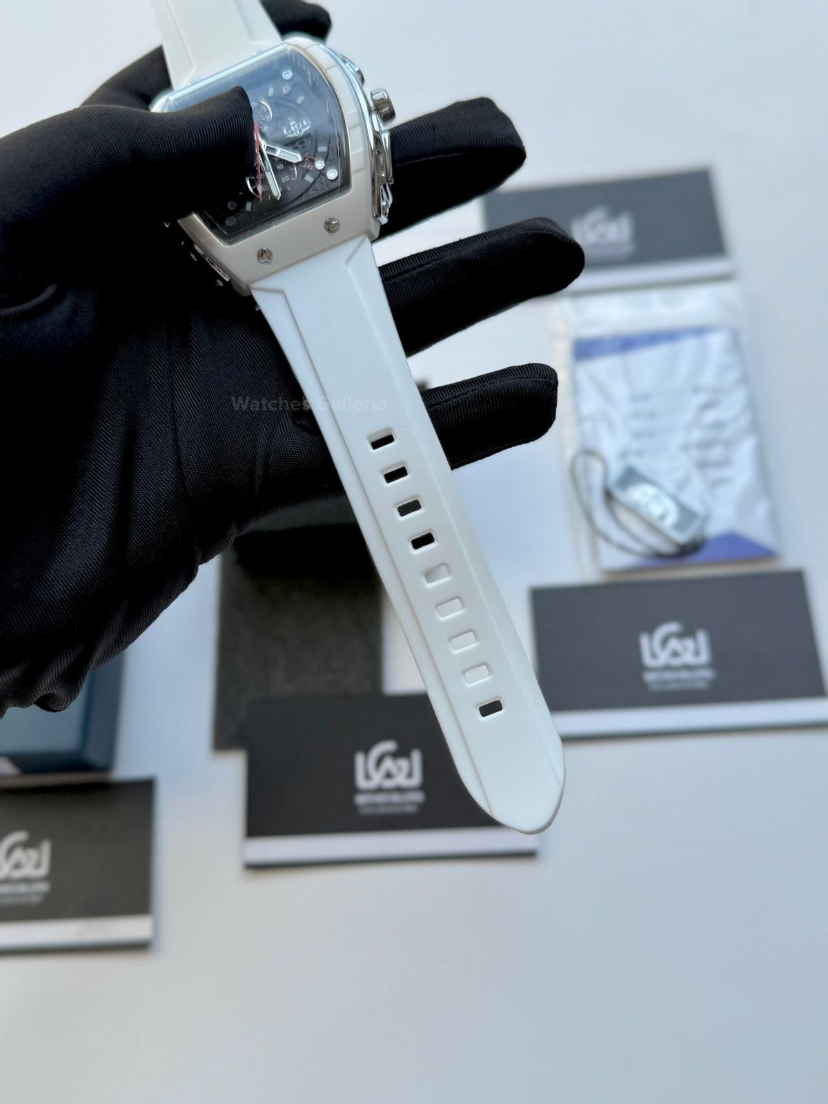 LIGE LG89148 White Tonneau Chronograph Watch in Pakistan – Luxury Men’s Quartz Watch with Silicon Strap