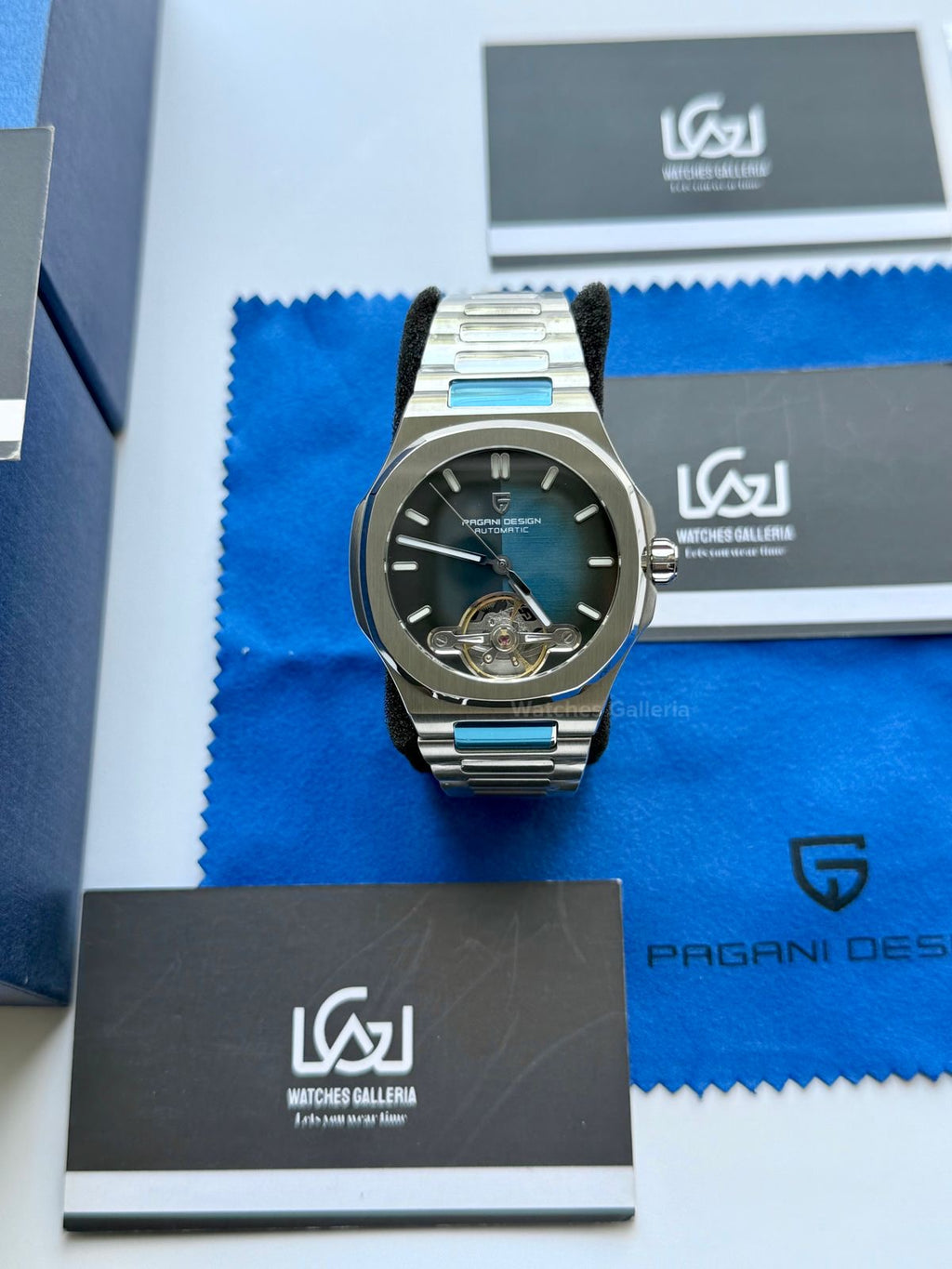 Pagani Design PDys025 Nautilus Flywheel Blue 42mm Automatic – Sapphire Glass | Skeleton Dial | Exhibition Back