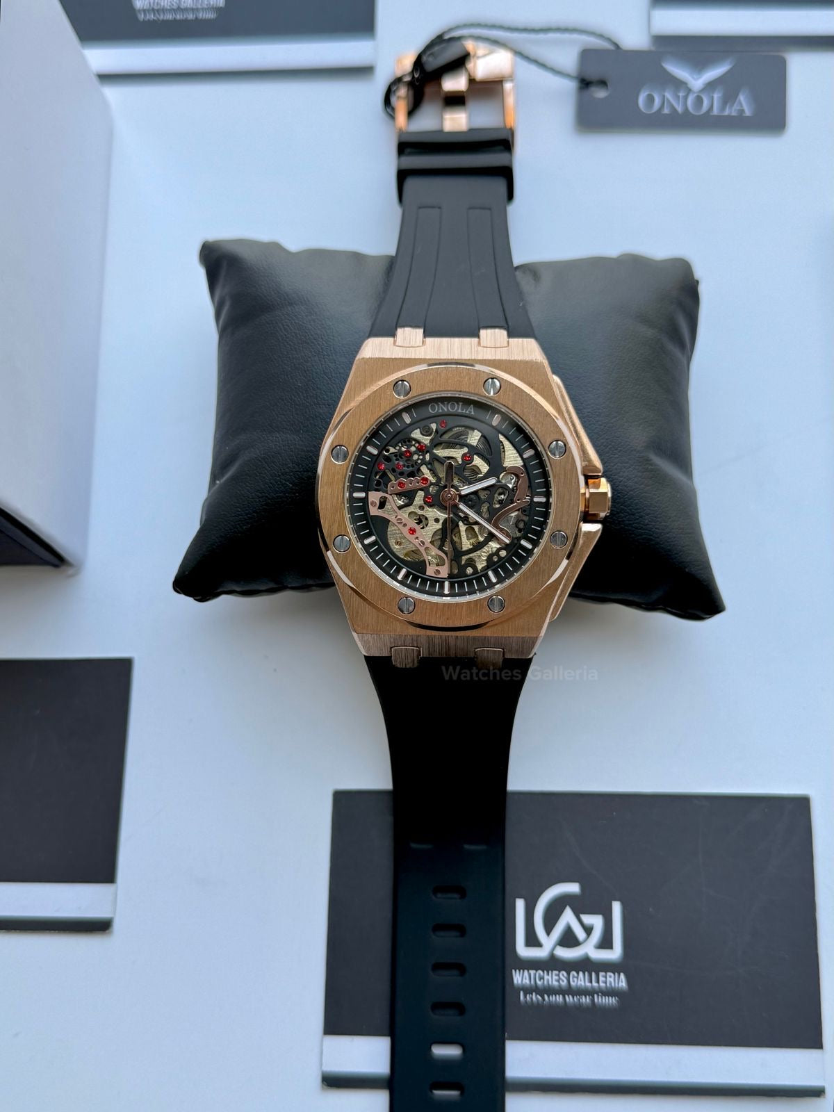 Onola 3834 Royal Oak Offshore Skeleton Gold Black 46mm Automatic – Premium Skeleton Design