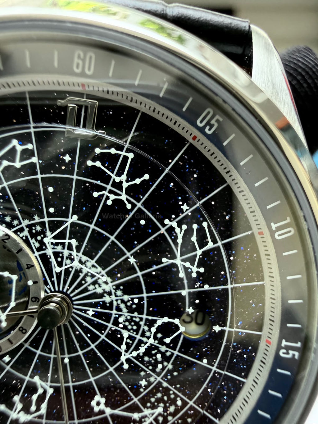 OBLVLO GC (Black Blue Silver) Grand Complications Celestial Automatic Watch Brown & Black Dial with Rose Gold Details, Moving Constellation & Earth Display – OBLVLOGC | Oblvlo