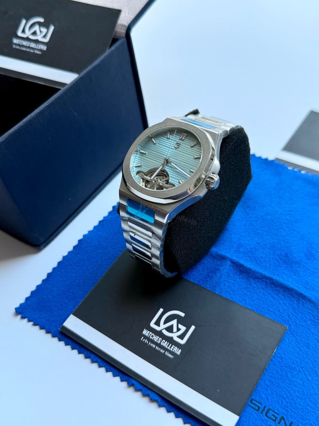 Pagani Design PDys025 Nautilus Flywheel Ice Blue 42mm Automatic Watch – Sapphire Crystal | E3251 Movement | 5ATM