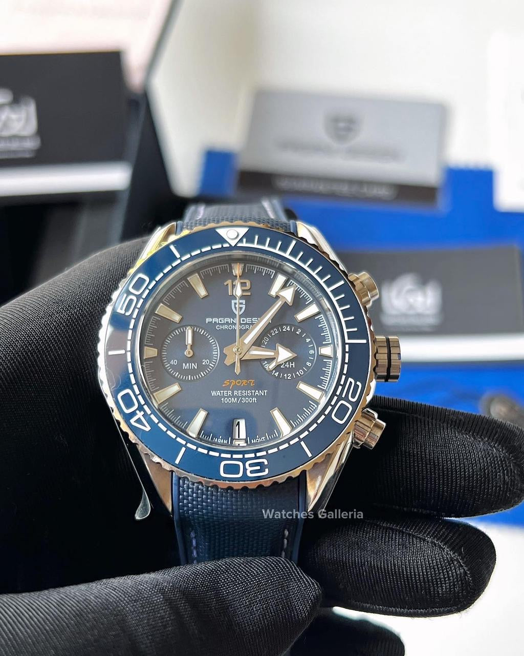 Pagani Design SeaMaster Planet Ocean Chronograph Quartz (Blue) PD1711