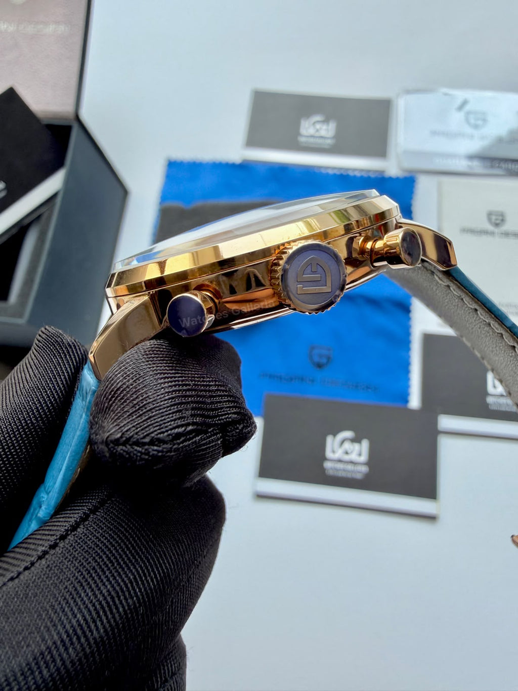 Pagani Design PD2720K |  Blue Rose Gold White | Flight Chronograph Limited Edition Blue Rose Gold White Quartz Watch