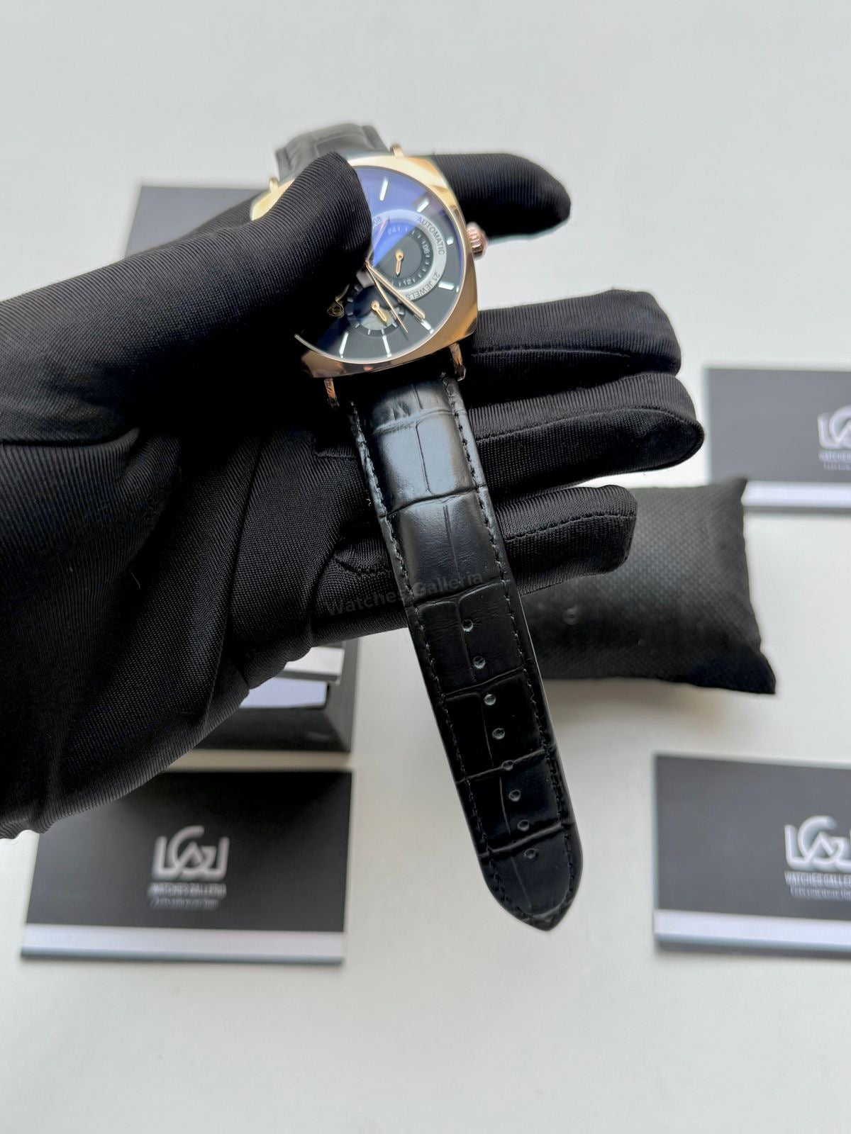 Aokulasic AOKU001 Moonphase Flywheel (Black/Rose Gold) Aokulasic Watch in Pakistan