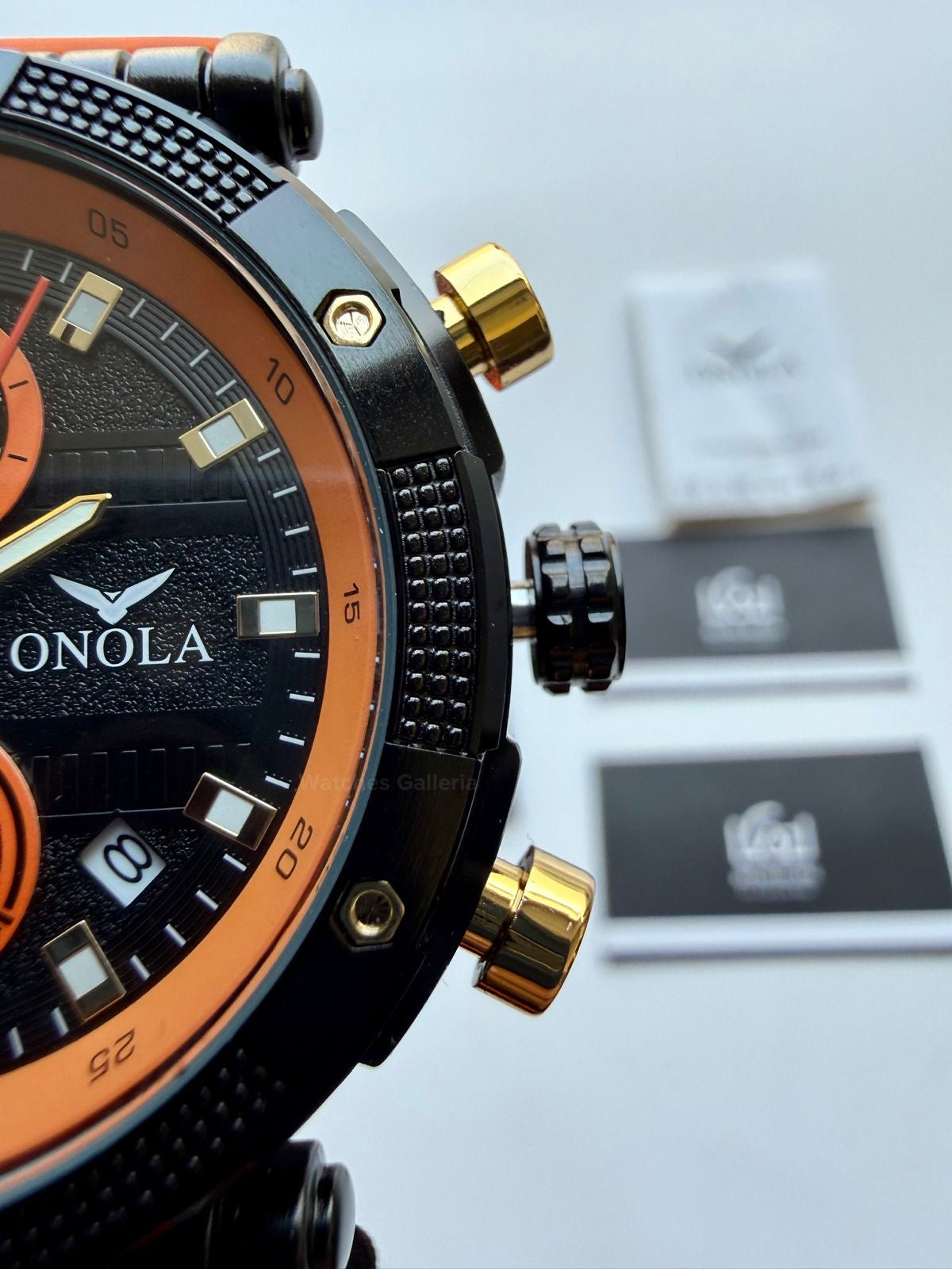 Onola 6859 Sports Chronograph Quartz (Orange) – Premium Racing Inspired Design | Original Onola Watch in Pakistan