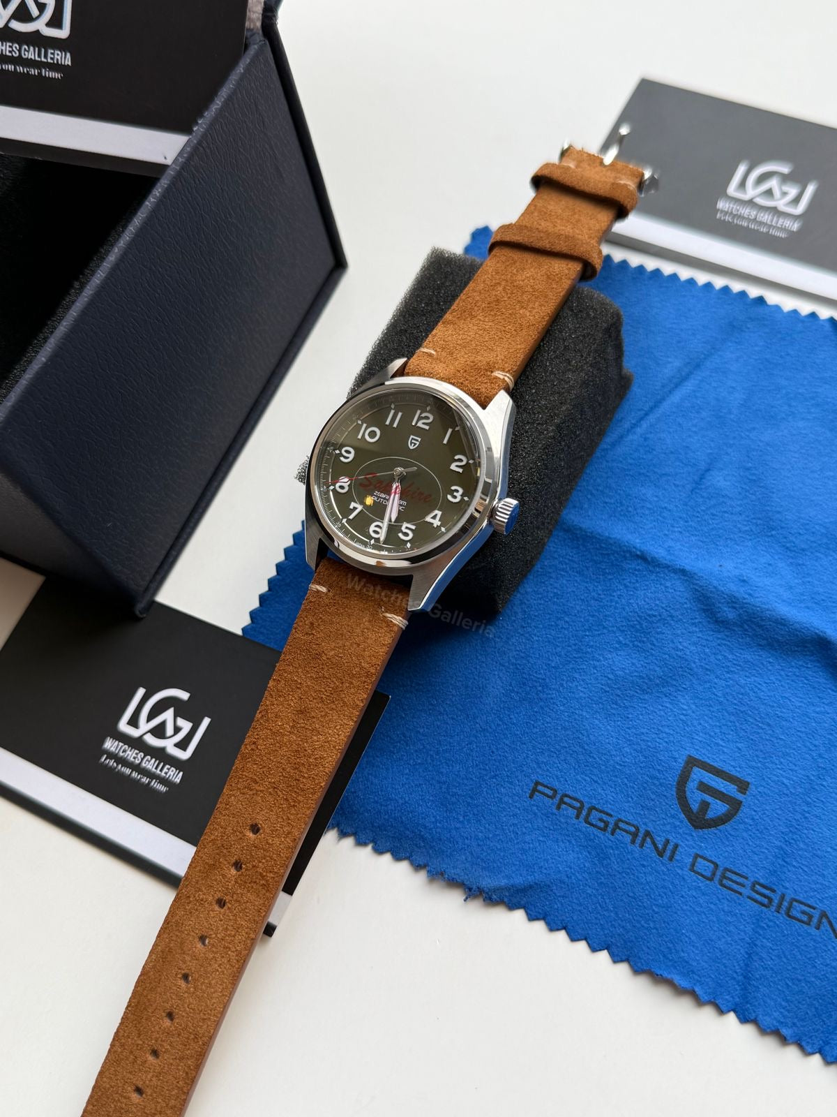 Pagani Design PD1717 Spirit Pilot Automatic (Green Suede Leather Exclusive) Pagani Design in Pakistan