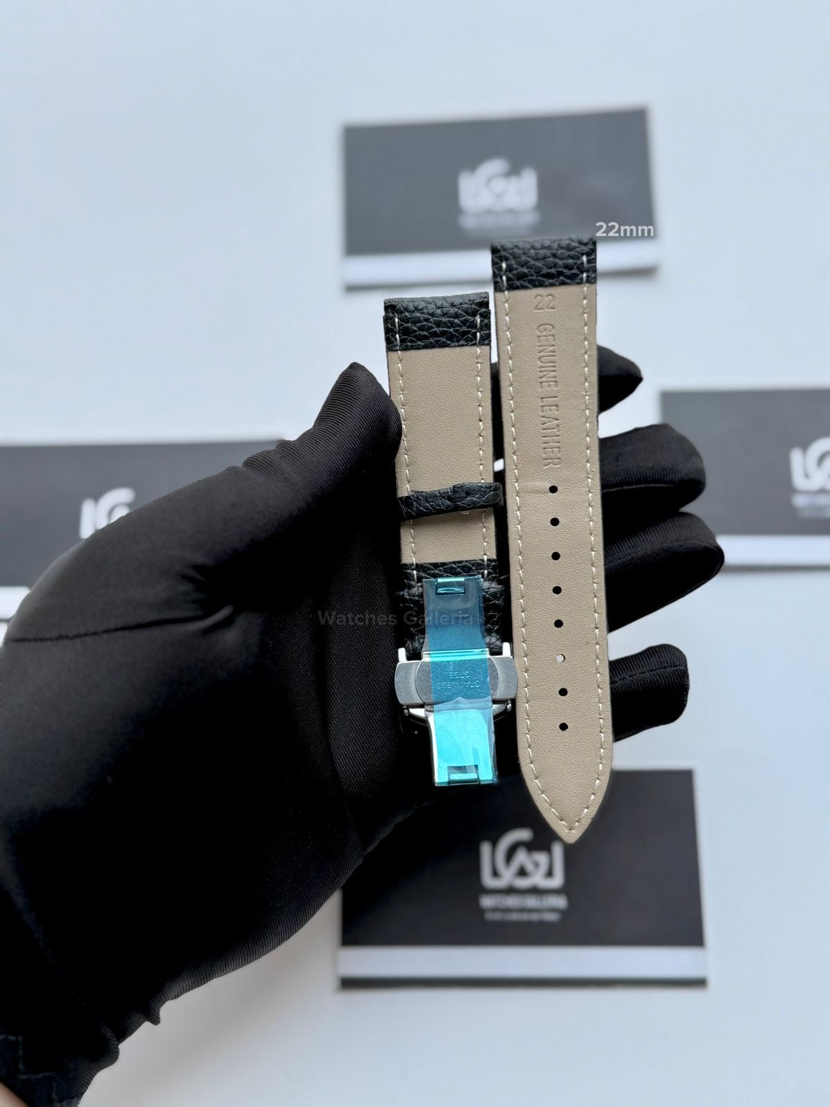 Premium Leather Strap 22mm | Master Lock Deployment Clasp | Universal Fit