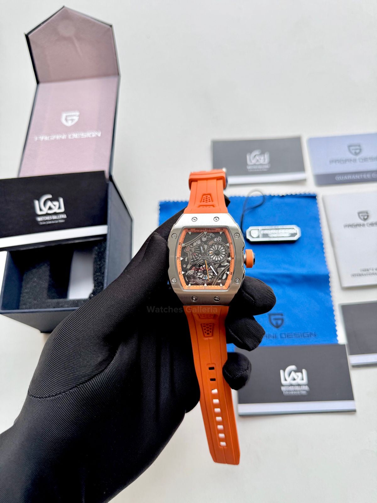 Pagani Design Tonneau Calendar Quartz PDys012 (Orange) Pagani Design in Pakistan