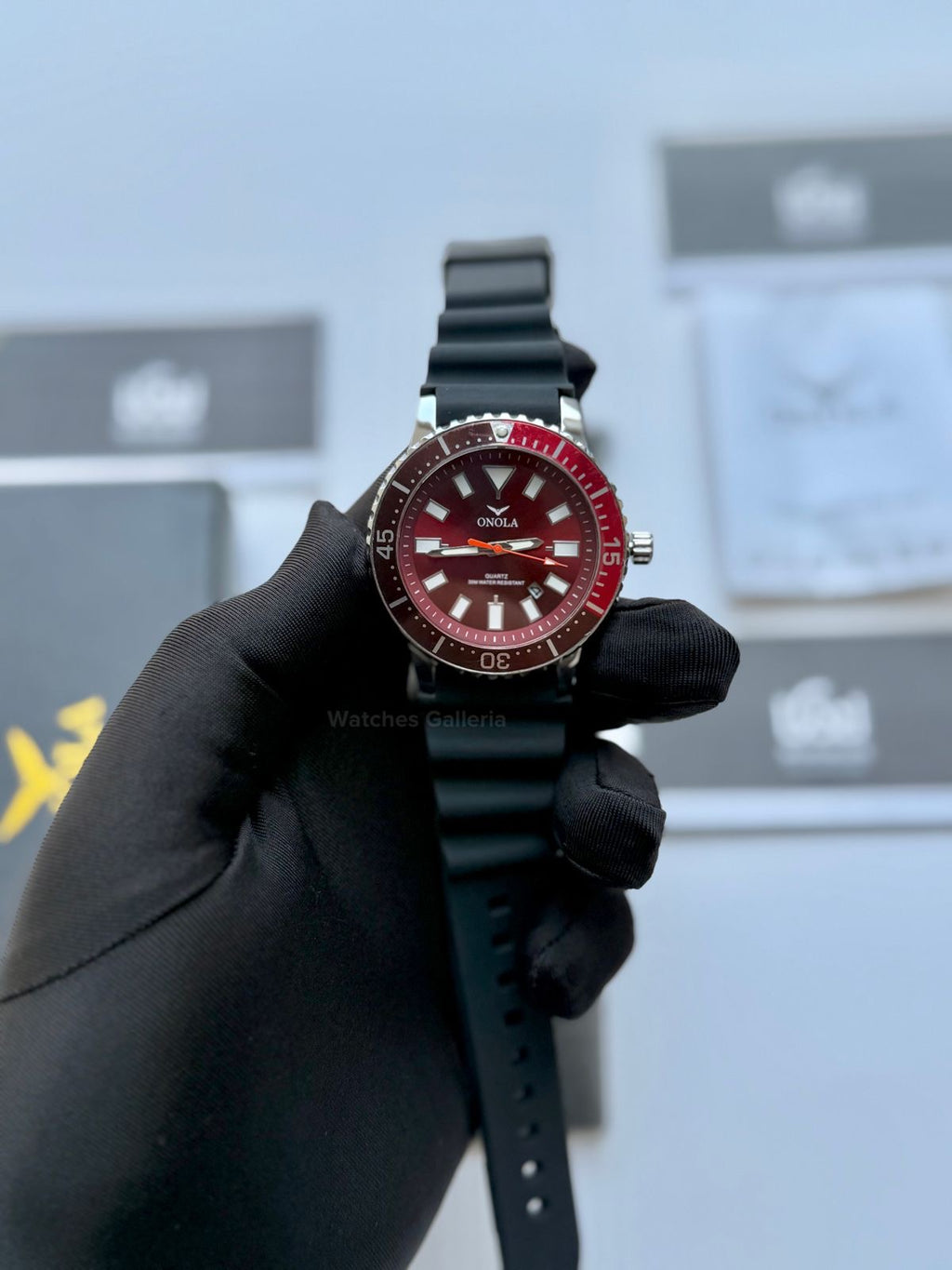 Onola 3850 Sports Diving Style Quartz (Red) Onola Pakistan