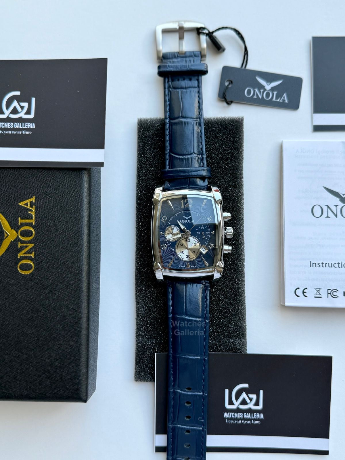 Onola Square Chronograph Quartz (Blue) ON6818 Watches Galleria
