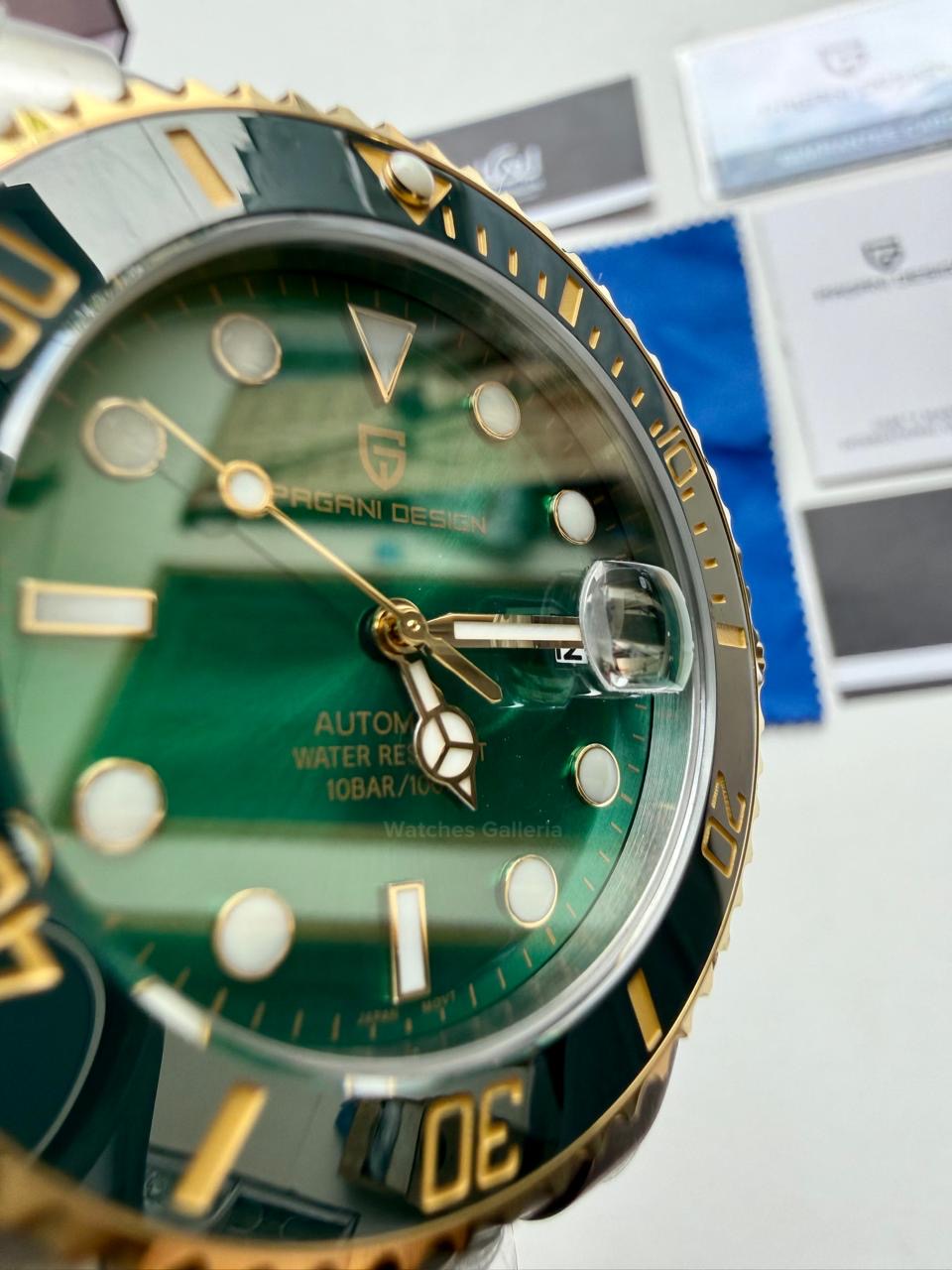 Pagani Design Watch PD1639 Submariner Automatic (Gold Green) Pagani Design in Pakistan