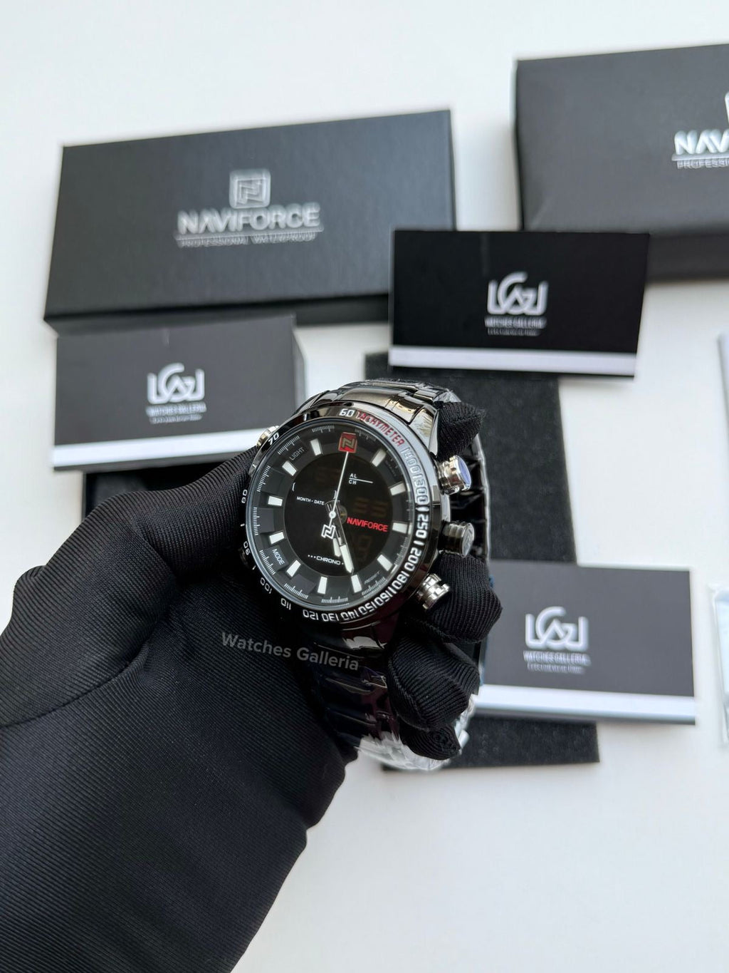 Naviforce Dual Analog and Digital Watch (Black) NF9093M Watches Galleria