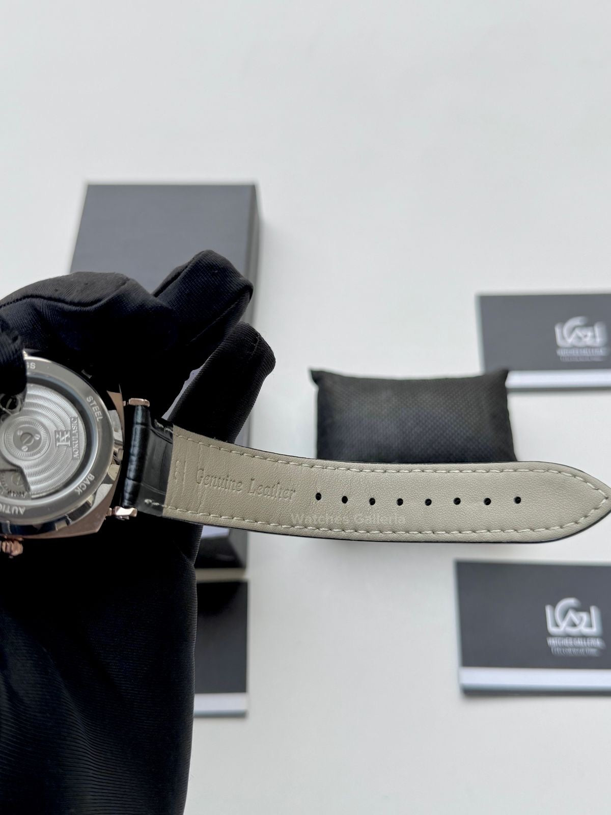 Aokulasic AOKU001 Moonphase Flywheel (Black/Rose Gold) Aokulasic Watch in Pakistan