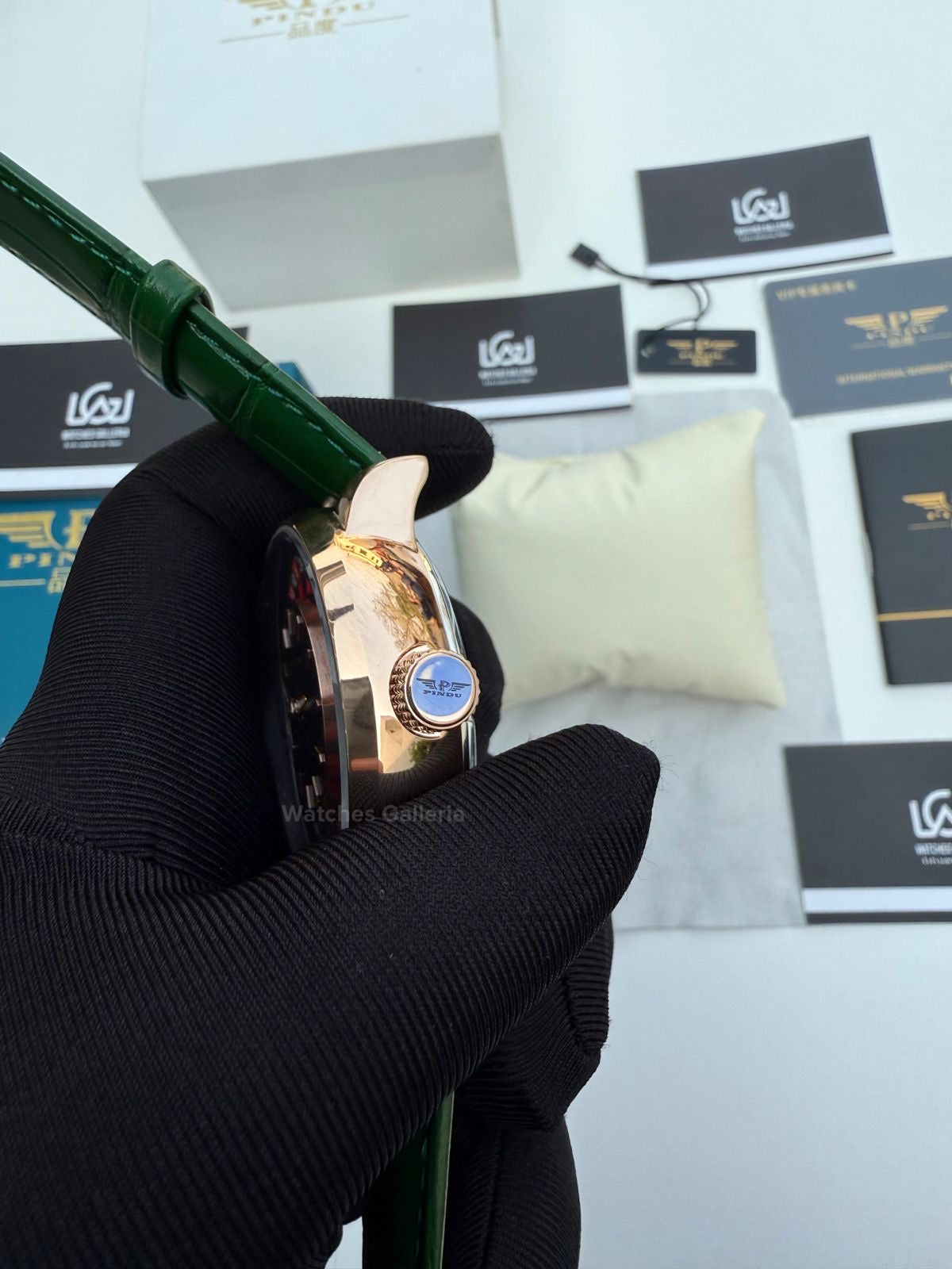 Pindu Design Casino Tourbillon Roulette Button Automatic (Green) P6628 Watches Galleria