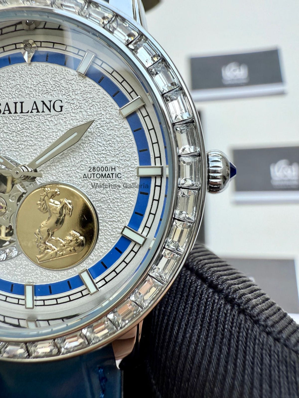 Sailang Open Heart Watch Automatic (Blue) 6603C Watches Galleria