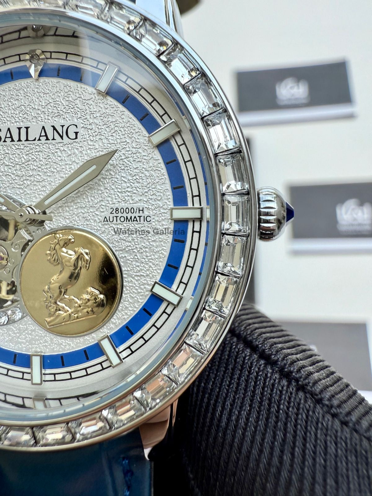 Sailang Open Heart Watch Automatic (Blue) 6603C Watches Galleria