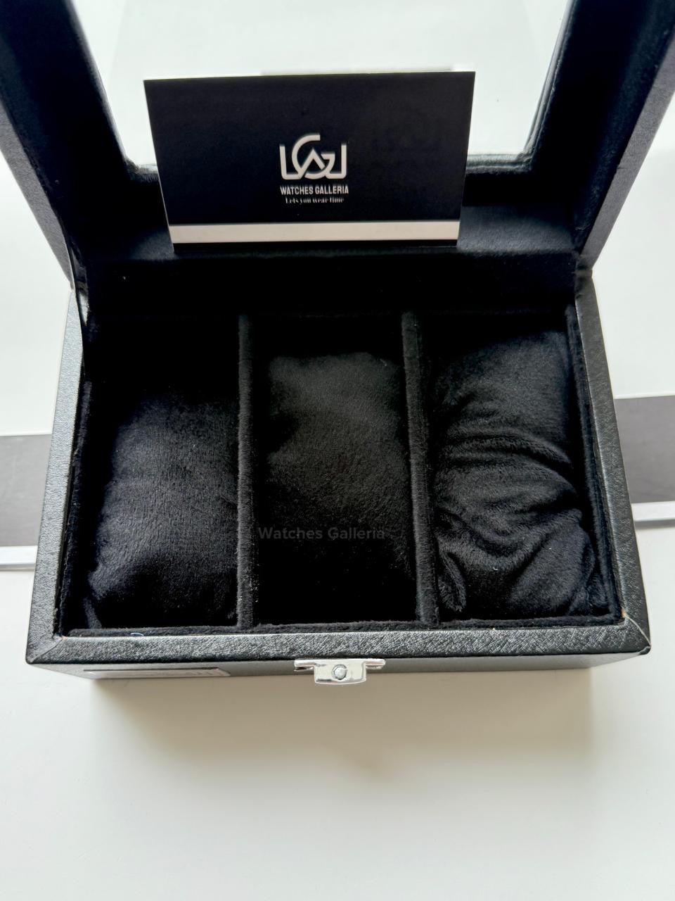 Watch Organizer Box (Black) | 3 Slots Watch Box | Watch Storage Box | Watch Box