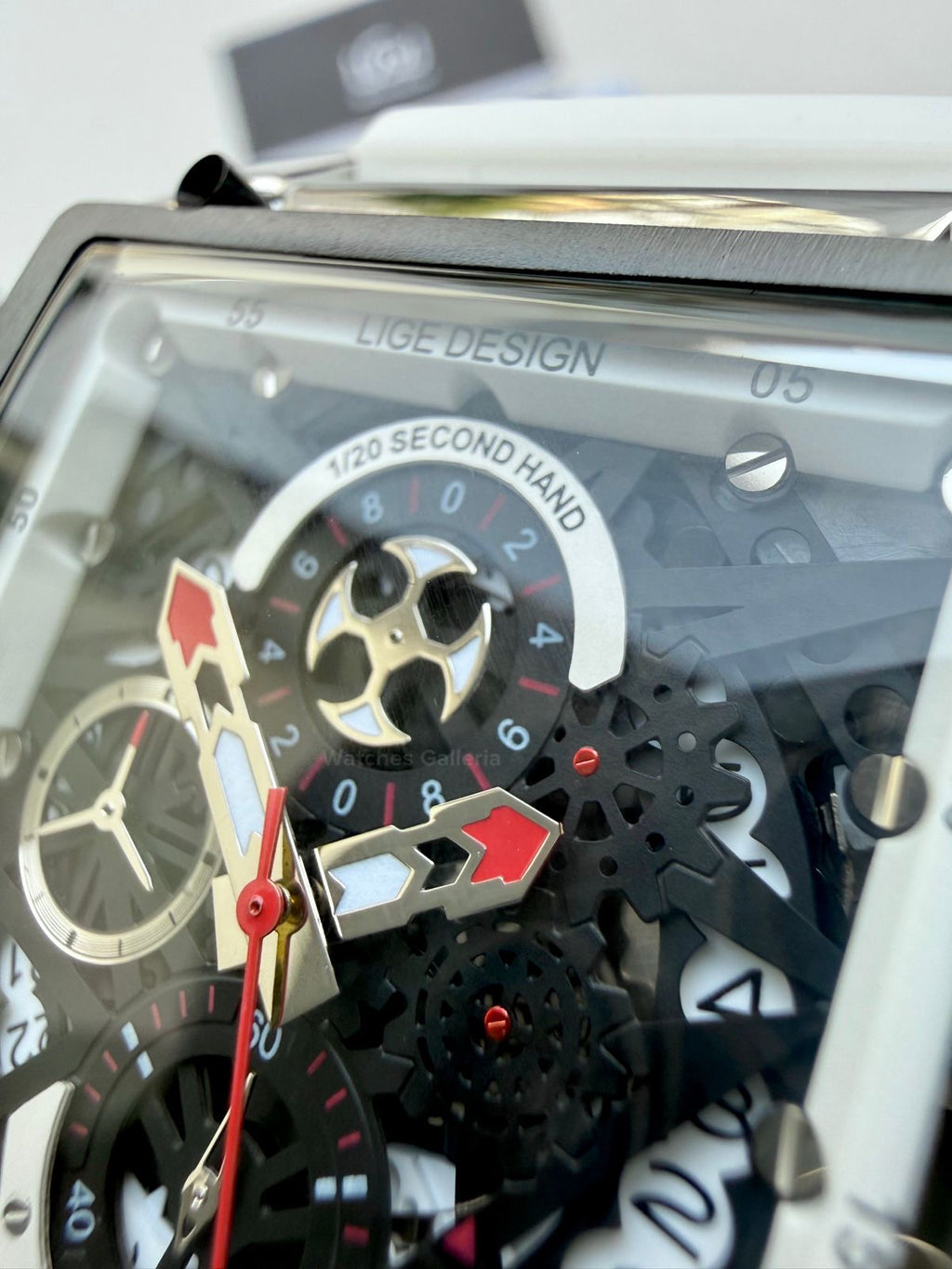 Lige Watch LG8935 Square Chronograph (Silver/White) Lige Watch Pakistan