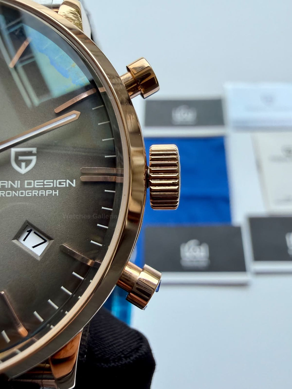 Pagani Design PD2720K Flight Chronograph Watch Limited Edition Rose Gold White Dial Men’s Luxury Watch | Japanese Seiko VK67 Mecha Quartz Chronograph Movement | Stainless Steel Bracelet | 50M Waterproof