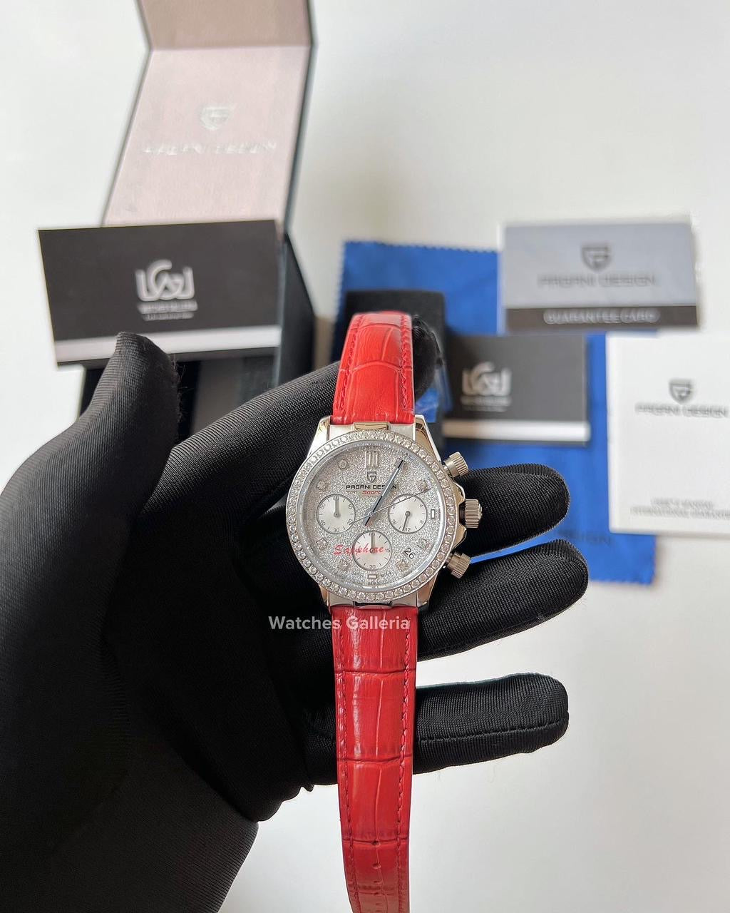 Pagani Design Daytona Stones Quartz Unisex (Red) PD1730