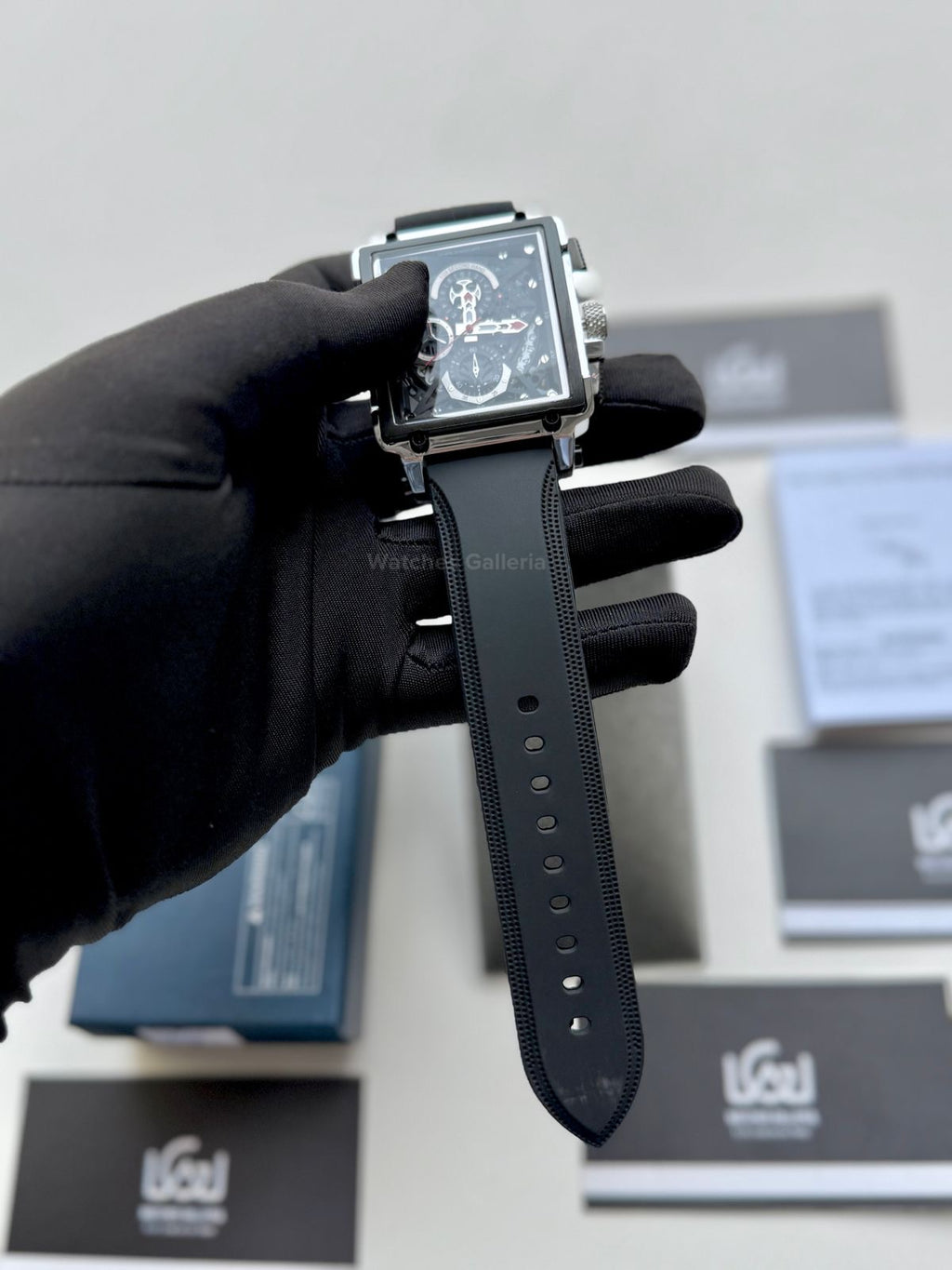 Lige Watch LG8935 Square Chronograph (Silver/Black) Lige Watch Pakistan