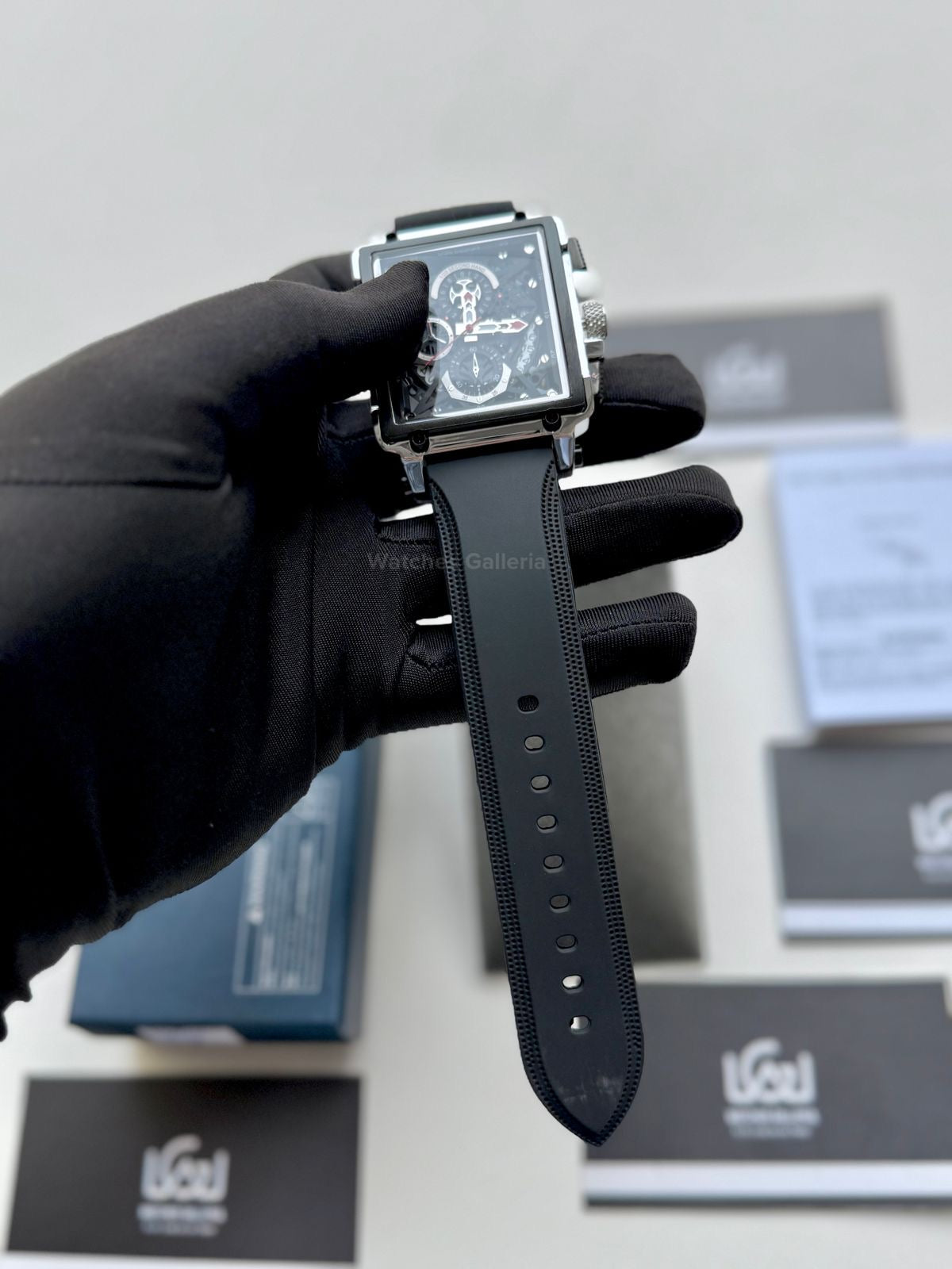 Lige Watch LG8935 Square Chronograph (Silver/Black) Lige Watch Pakistan