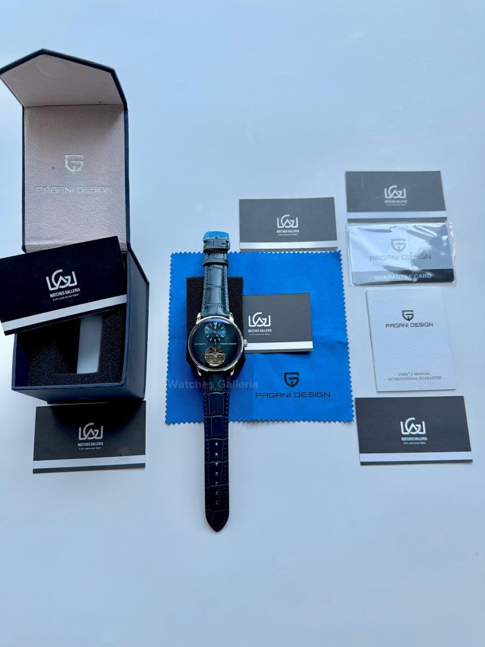 Pagani Design PD1796 Tourbillon Blue in Pakistan – Luxury Automatic Mechanical Men’s Watch with Sapphire Crystal & Exhibition Back