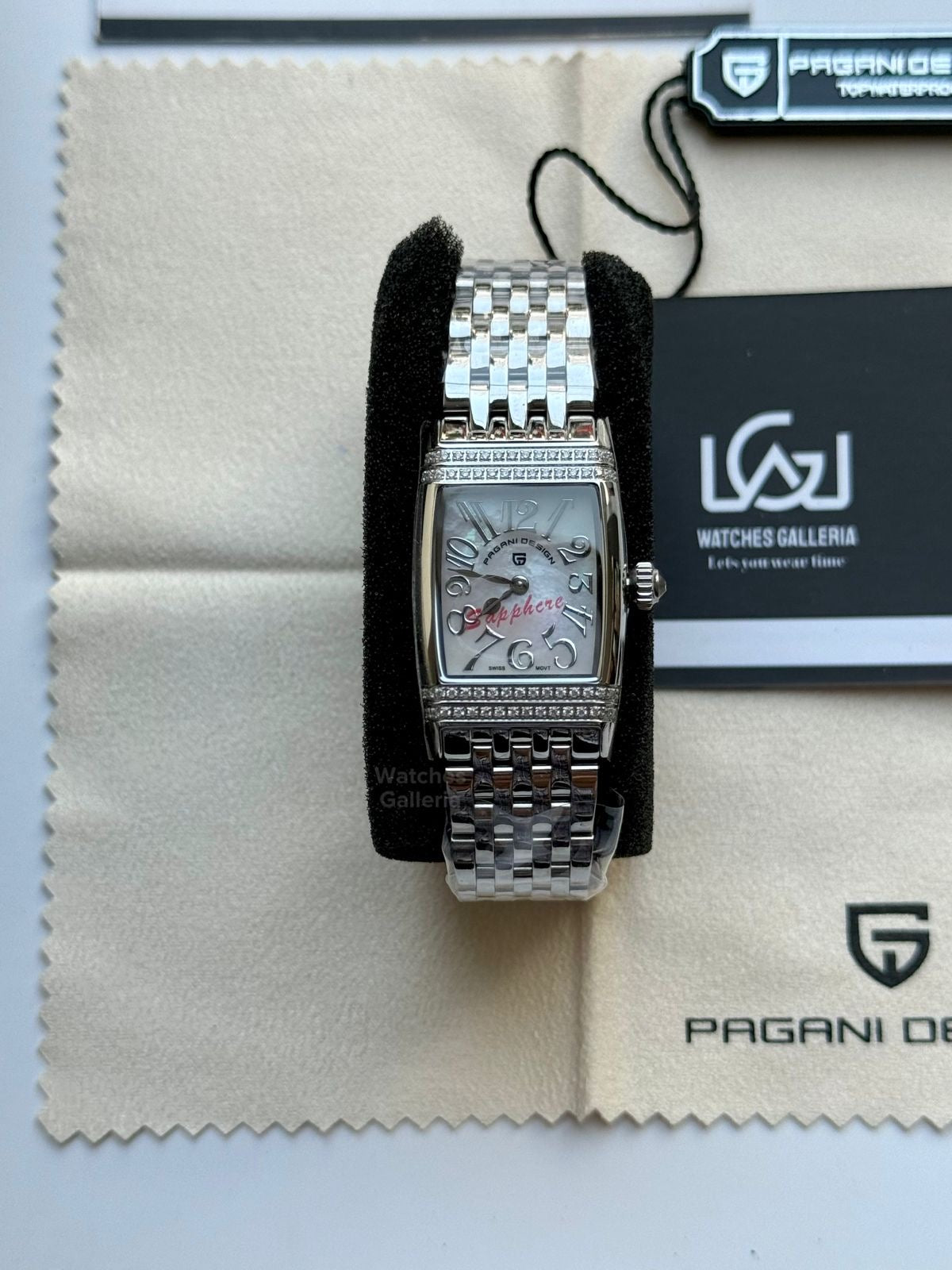 Pagani Design PD1737 Square Ladies Watch Silver White 22mm – Swiss Ronda 762 Quartz | Sapphire Glass | Elegant Stone Dial