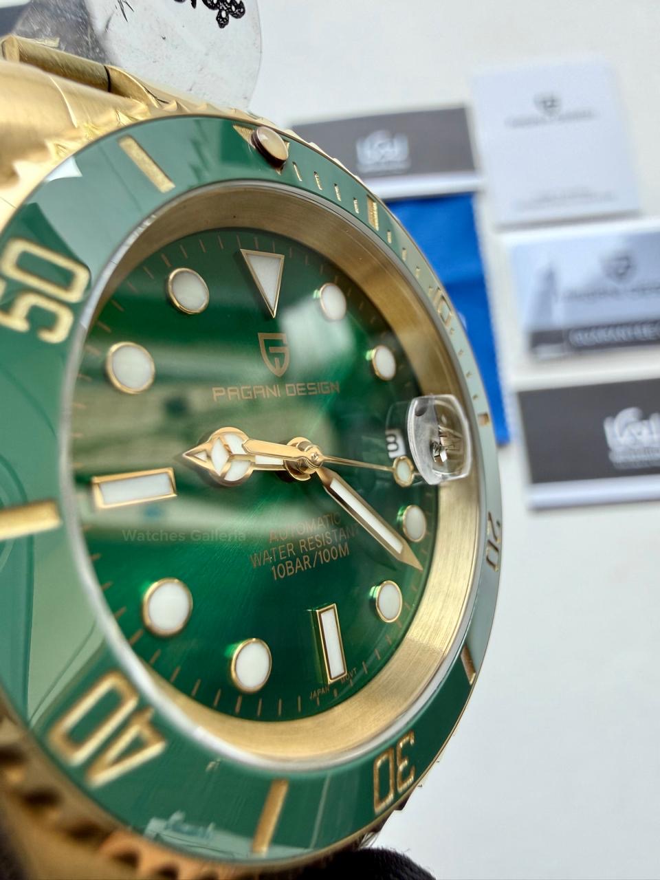 Pagani Design PD1661 Submariner Hulk (Gold Green) Pagani Design in Pakistan