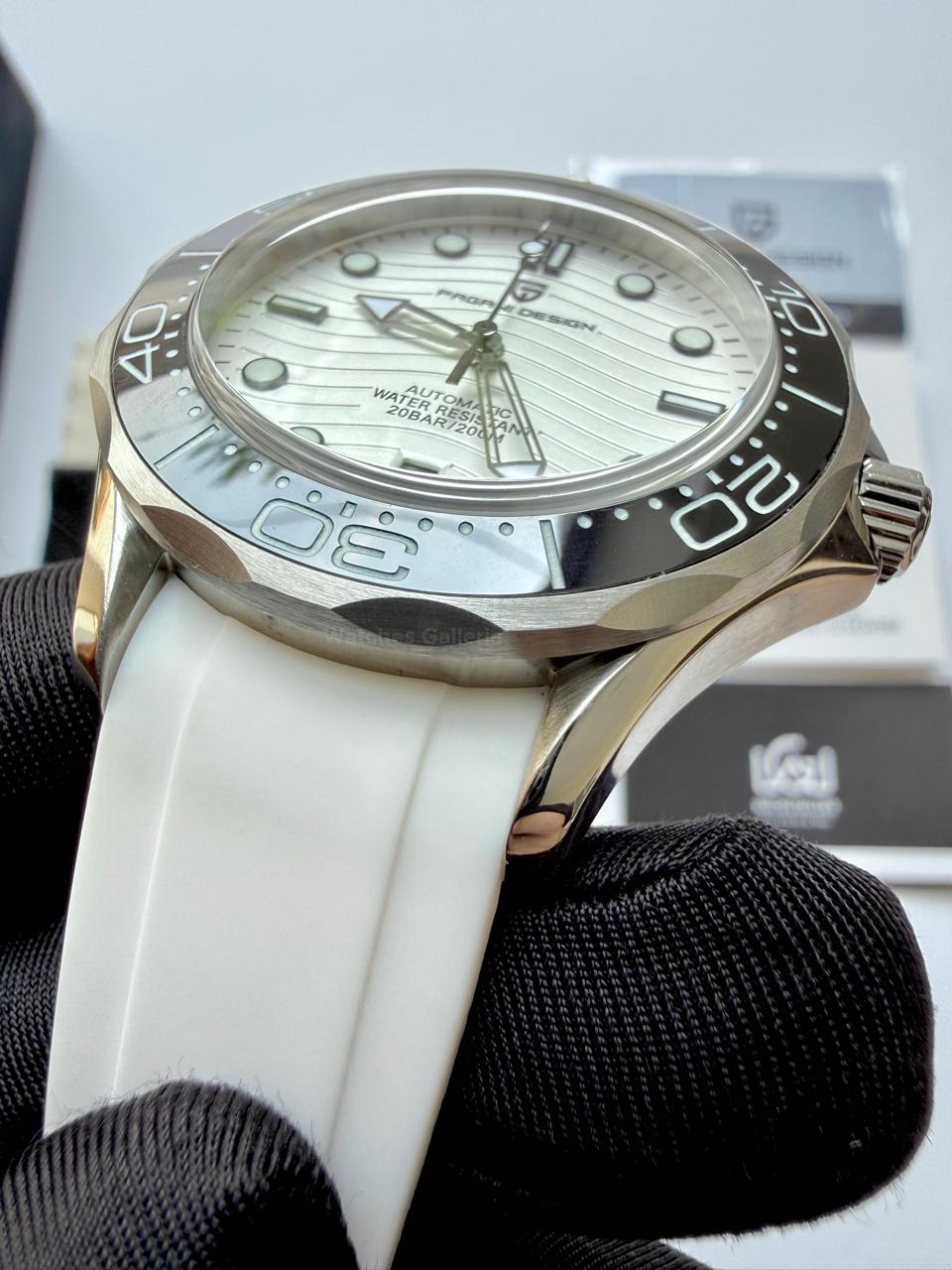 Pagani Design PD1685 Seamaster Diver White Automatic Watch – 200M Sapphire Crystal NH35A/Miyota Luxury Dive Watch in Pakistan | Watches Galleria