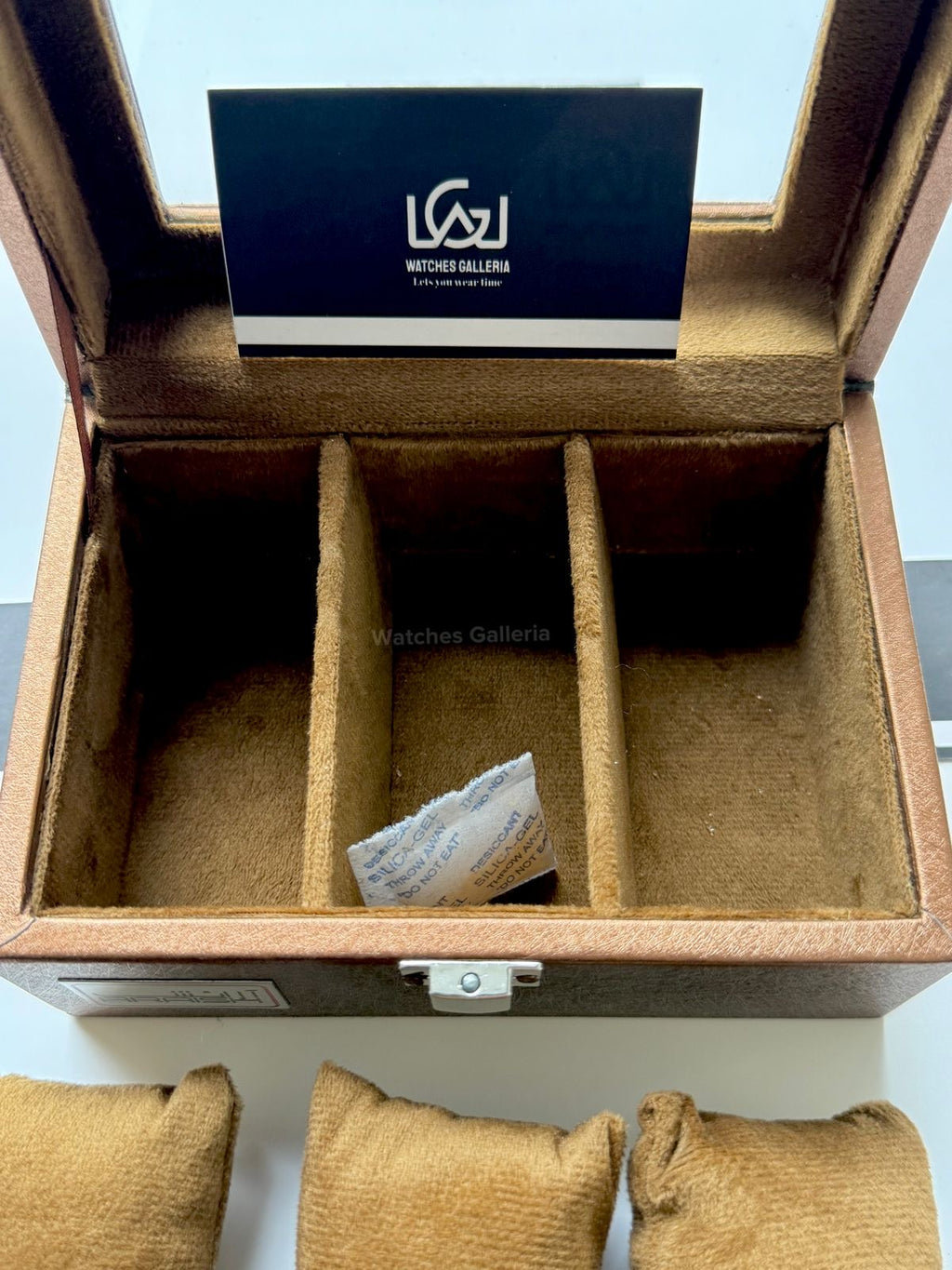 Watch Organizer Box (Brown) | 3 Slots Watch Box | Watch Storage Box | Watch Box