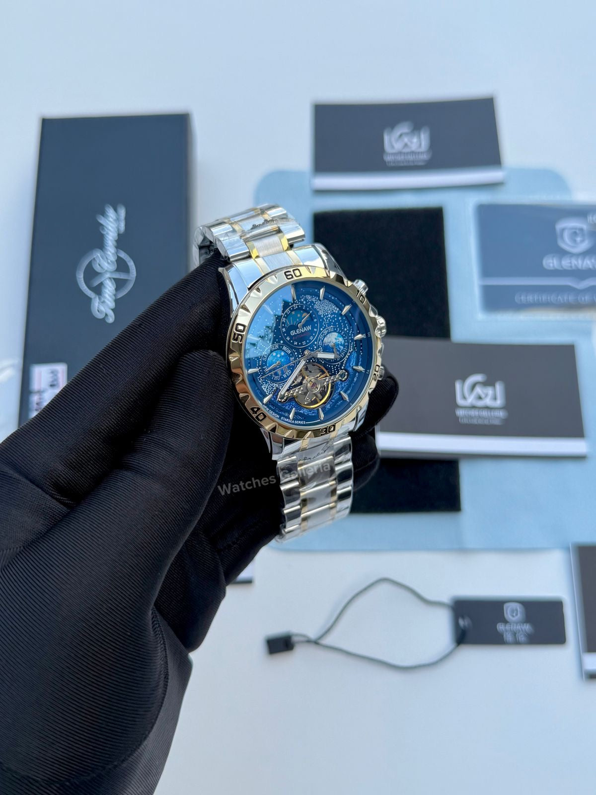Glenaw Moonphase Automatic (Blue/Gold) GL8919 Watches Galleria