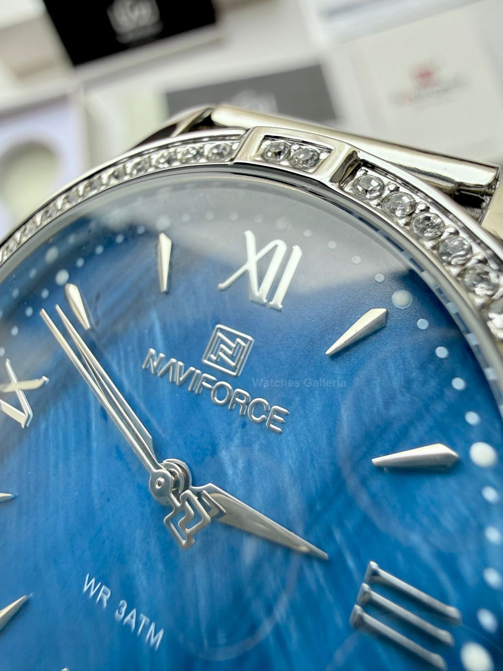 Naviforce NF5028 Blue Classic Stones Quartz Watch (Unisex) Naviforce Watch Pakistan