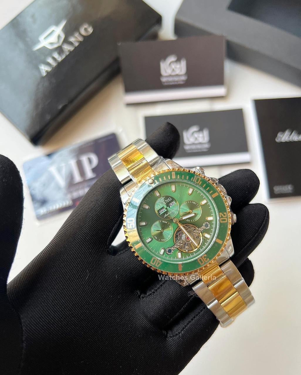 Ailang Flywheel Automatic (Green/Gold) AL8202