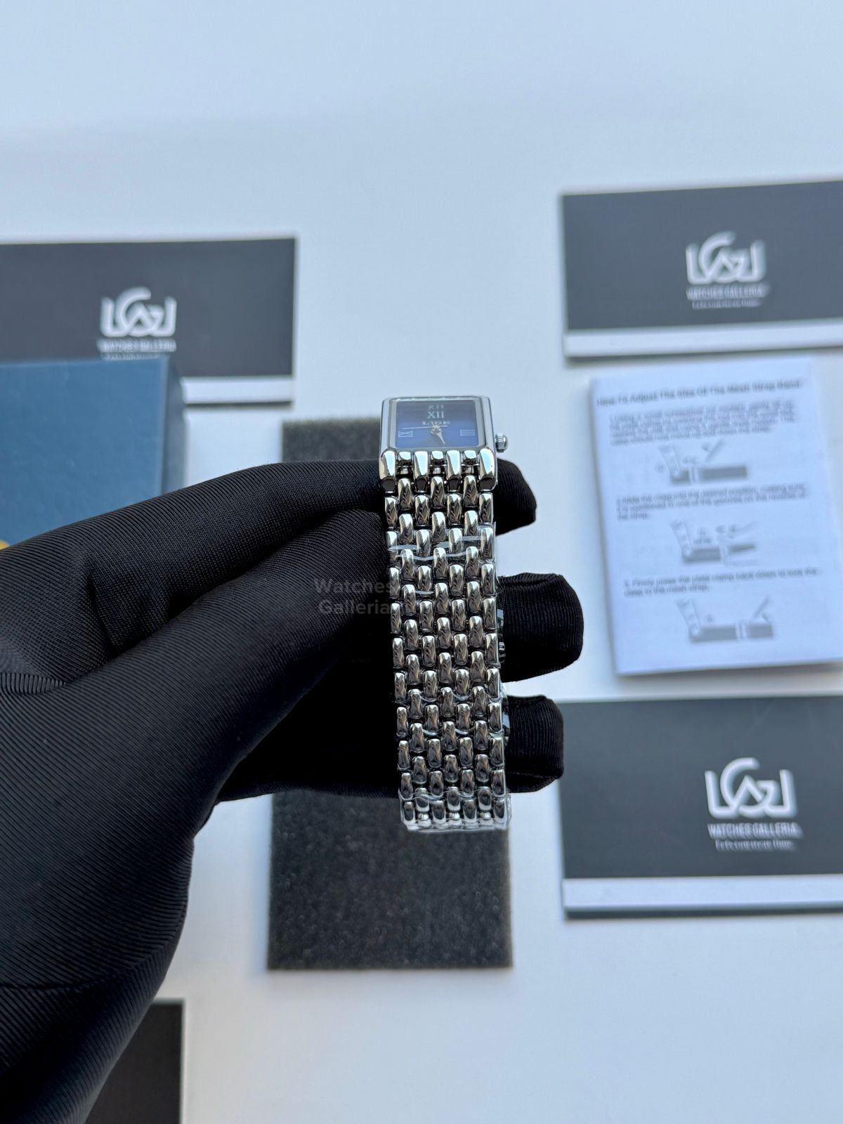 Lige 89156 Tank Women Watch Quartz (Silver/Blue) Lige Women Watch