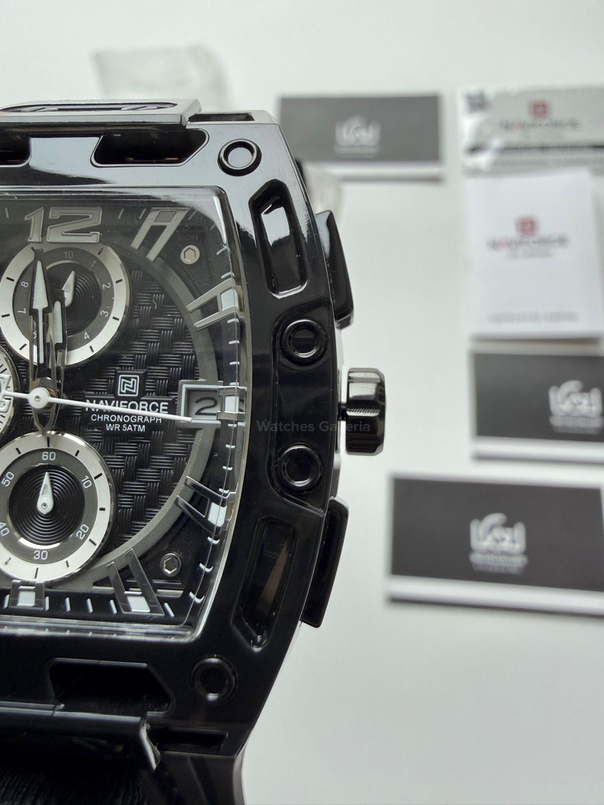 Naviforce NF7105 Tonneau Watch (Black) Naviforce Watch in Pakistan