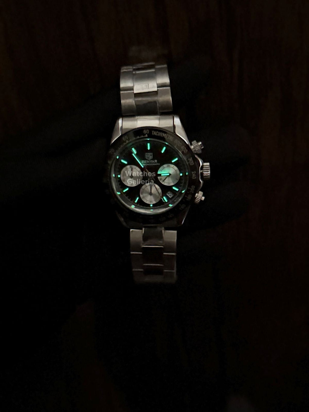 Benyar Daytona Chronograp Quartz (Black Silver) BY5169 Watches Galleria