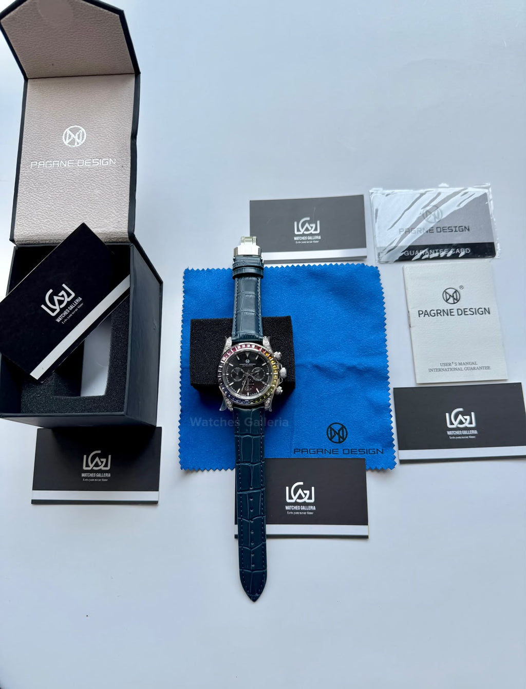 Pagani Design PG1666 Daytona Rainbow Limited Edition Black Automatic Chronograph Watch | 40mm Sapphire Crystal | HZ2196G Movement | 100M Water Resistant